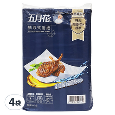 五月花 三層抽取式 天然紙漿 廚房用紙巾 23 x 21cm 80張, 12包, 4袋