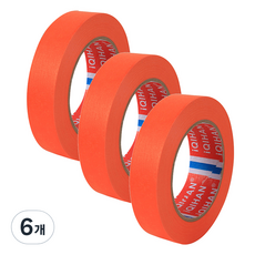 iQIHAN 彩色遮蔽紙膠帶 20mm x 15m, 6個, 橘色
