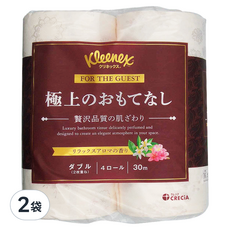 Kleenex 舒潔 日本製紙Crecia雙層滾筒衛生紙 奢華 30m x 114mm, 4捲, 2袋