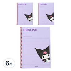 三麗鷗單圈筆記本 英文 v1, 6個, 紫色(黑見)