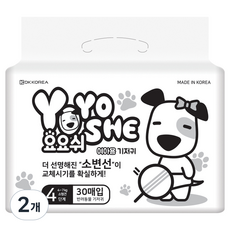 요요쉬 내추럴 기저귀 여아용 대용량 4단계, 소형, 30개입, 2개