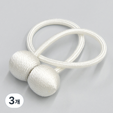 아라크네 커튼 자석 타이백 44 x 3 cm, 화이트, 3개