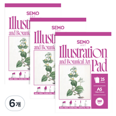 세모아트 일러스트 패드, A5, 25매, 6개