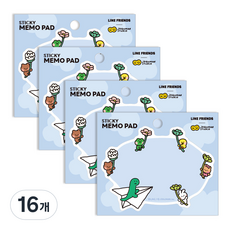 라인프렌즈 미니니구만 점착메모지, 비행, 50매, 16개