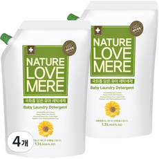 NATURE LOVE MERE 然自母愛 嬰幼兒衣物洗衣精補充包 菊花香, 1.3L, 4包