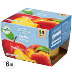 네추럴누바 유기농 생과일 누바 컵퓨레 2p, 복숭아, 6개, 200g