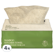 Hanyeji 凱斯哈林 竹製抽取式廚房紙巾, 100入, 4個