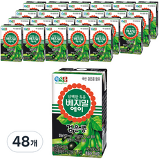 베지밀 에이 담백한 검은콩 두유, 145ml, 48개