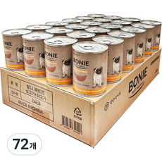 댕냥이라이프 강아지 보니웨트캔, 혼합맛(비프/치킨), 375g, 72개