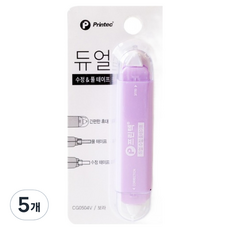 프린텍 듀얼 수정 풀테이프 CG0504V, 보라, 5개