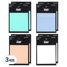 POPO FANCY 高級描圖紙 半透明 ZEPIT 自黏便條紙 4款 x 30張 x 2個組, 3套, 珠光設計組