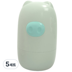 라니마켓 유아용 아기돼지 케이스 어린이 손톱깎이 세트, 연그린, 5세트