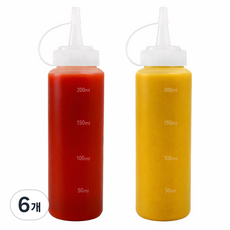 리빙메이커 BPA FREE 잘라쓰는 입구 넓은 식품용기 말랑타입 소스통, 200ml, 6개