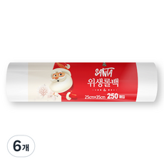 데일드 산타 위생 롤백 중 25cm x 35cm, 중(M), 250개입, 6개