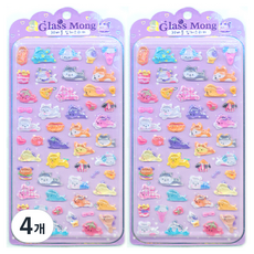 글라스몽 3D버블 입체스티커, 퍼피팝, 4개