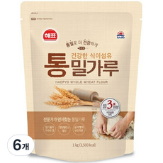 해표 사조 통밀가루, 1kg, 6개