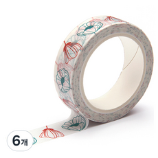 프린텍디자인 마스킹 테이프 15mm x 10m, 어텀 플라워(DM30-1510), 6개