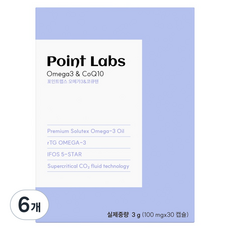 포인트랩스 반려동물 오메가3+코큐텐 3g, 6개, 오메가3, 30정