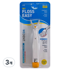 WEDENT 威登 Floss-easy 握柄型牙線棒 中等線 黃色, 22mm, 3個, 1入