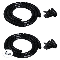 AGNO 魔術拉鍊電線整理保護套 20mm x 2m, 黑色, 4個