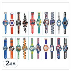 gelluna 夜光彩色可愛手腕手錶紋身貼紙 海娜身體刺青貼紙 10件組, 2套, T-259 A款