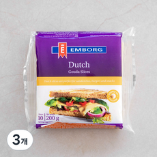유렌홀트 엠보그 고다 슬라이스 치즈, 200g, 1개입, 3개