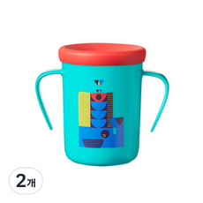 토미티피 360도 흘림방지 아기컵 6개월이상 200ml, 청록, 2개
