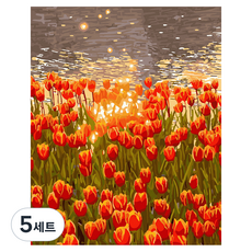 플레이어바웃 DIY 유화 그림그리기 세트 40 x 50 cm, 노을빛 튤립(GX43939), 5세트