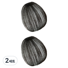 Alwaily 自然蓬鬆空氣瀏海髮際線局部假髮 2p 組, NO1 自然黑, 2套