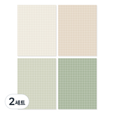 Monolike 冰沙便條紙 ver 3 4款組, 方格燕麥+方格拿鐵+方格綠茶+方格橄欖, 2套