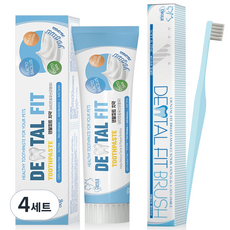 덴탈핏 덴탈피트 반려동물 칫솔치약세트, 80g, 4세트