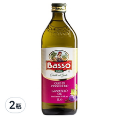 Basso 巴碩義大利 100% 葡萄籽油 1L (高發煙點/清爽不膩/原裝進口), 2瓶