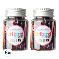 유니밴드 TPU 칼라 고무줄, 브라운, 6개