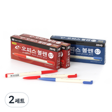 JAVAPEN 0.7mm電子辦公原子筆紅色24支+藍色12支, 2組