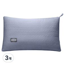 호텔 니트 코튼 목보호 코어 베개, 블루, 3개