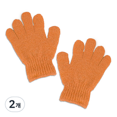 超細纖維沐浴手套, 橘色, 2入, 2組
