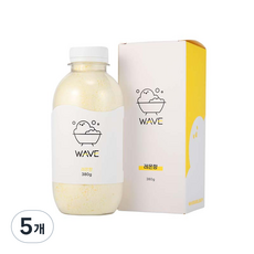 웨이브코리아 과일 버블바스 3종 거품목욕 아기입욕제 버블바스 옐로우 레몬, 380g, 5개
