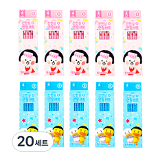 비패밀리 진한심 연필 B 2종 x 4p 세트 01-0389, 핑크, 블루, 20세트