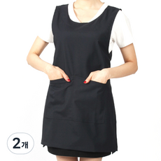 SF패션 끈조절 원피스 앞치마 SFWAE216, 검정, 2개