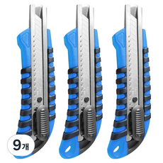다다 논슬립 커터칼 RUBBER GRIP 대형 18mm, 블루, 9개