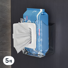 Ju and Ji 免鑽孔濕紙巾蓋盒支架, 5個, 透明