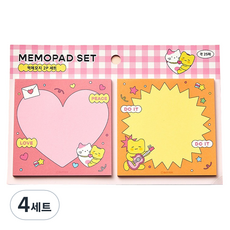 버터 모던하우스 밀크캣 버터군 팡팡 메모지 2종 세트, 핑크, 옐로우, 50매, 4세트