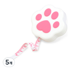 indi.k 貓咪白色肉球捲尺, 5個, 1m