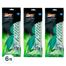 Dewitree Max Brillo 雙刀片一次性剃須刀 綠色, 6個, 10入