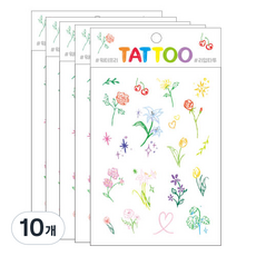 Petit 迷你紋身貼紙 TS020, 花朵, 10個