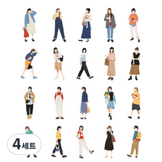 메이징초이스 종이 인물 스티커 세트, A, 4세트