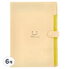 미소로운 아코디언 파일보관가방 24.5 x 32 cm, 라이트옐로우, 6개
