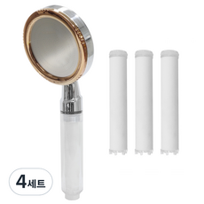 미리내 빅헤드 수압상승 정수필터 샤워기헤드 + 세디먼트 필터 3p, 4세트