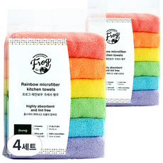 SINCERELY Frog 彩虹色系超細纖維抹布 6條組, 4組