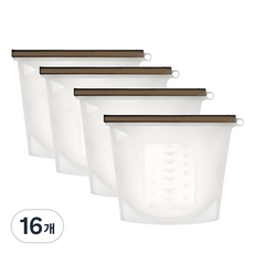 미니모 실리콘 지퍼백 1000ml, 16개, 단품